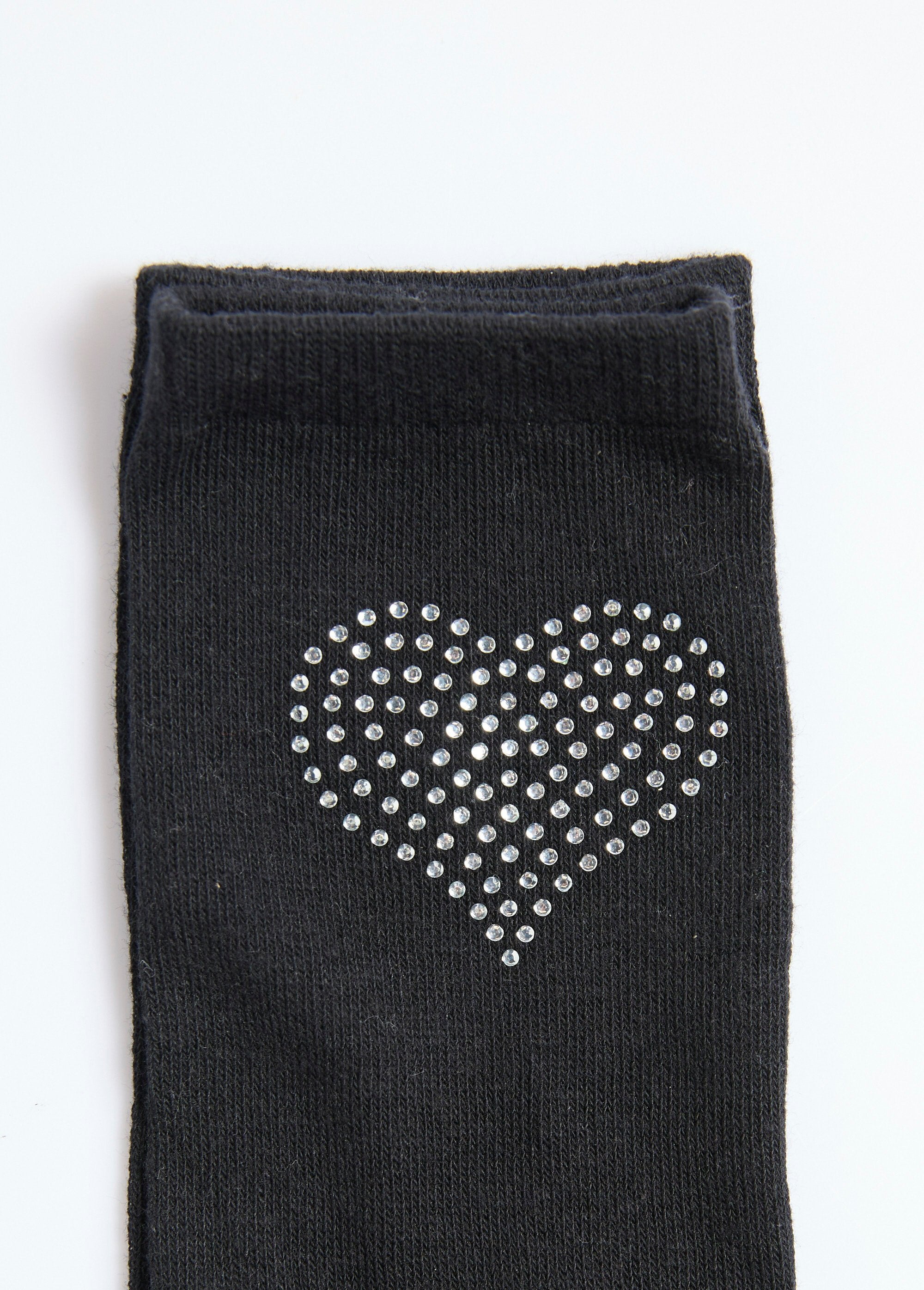 Socks,_with_rhinestone_heart_Black_matching_DE2_slim