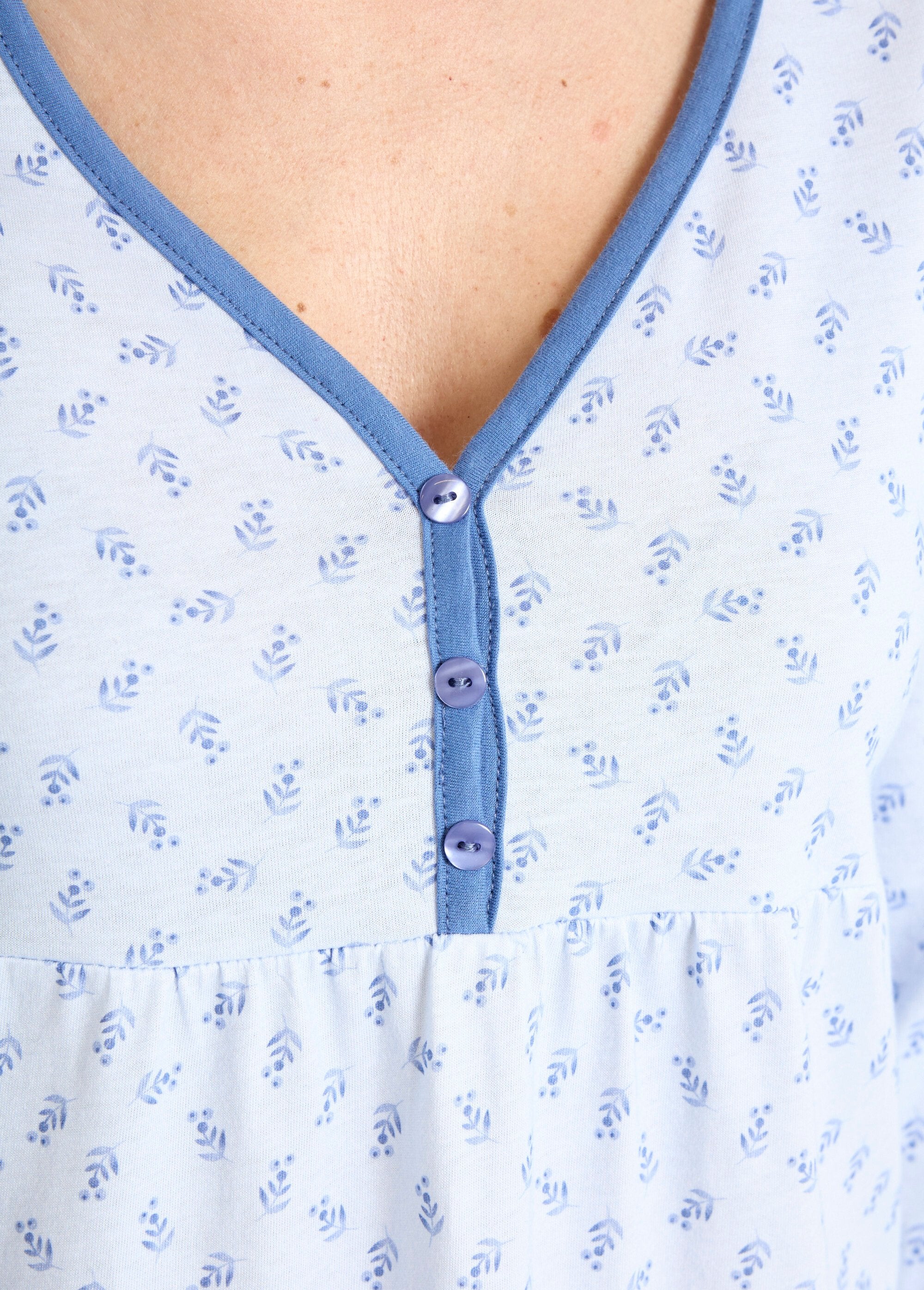 Long_3/4_sleeve_printed_cotton_nightgown_Blue_DE2_slim