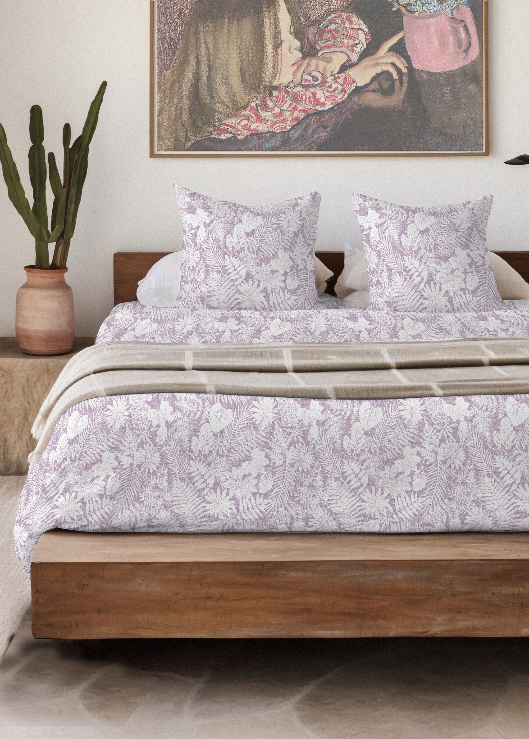 Fitted_sheet_in_cotton_flannel_with_botanical_print_Pink_SF1_slim