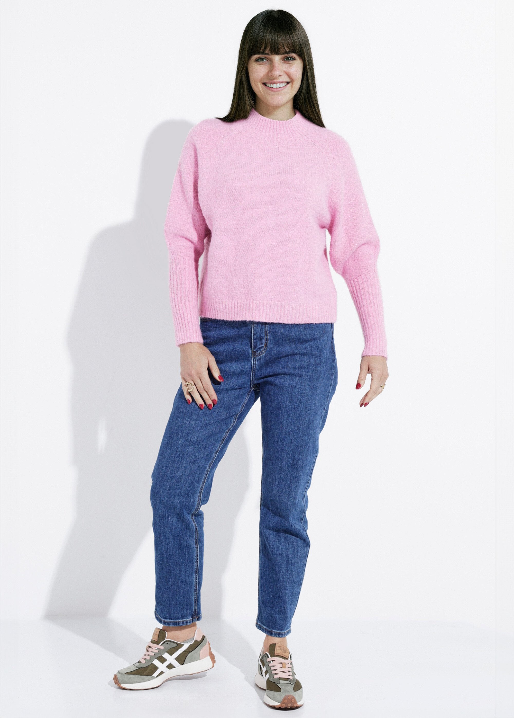 Shiny_knit_high_neck_sweater_Pink_SF1_slim