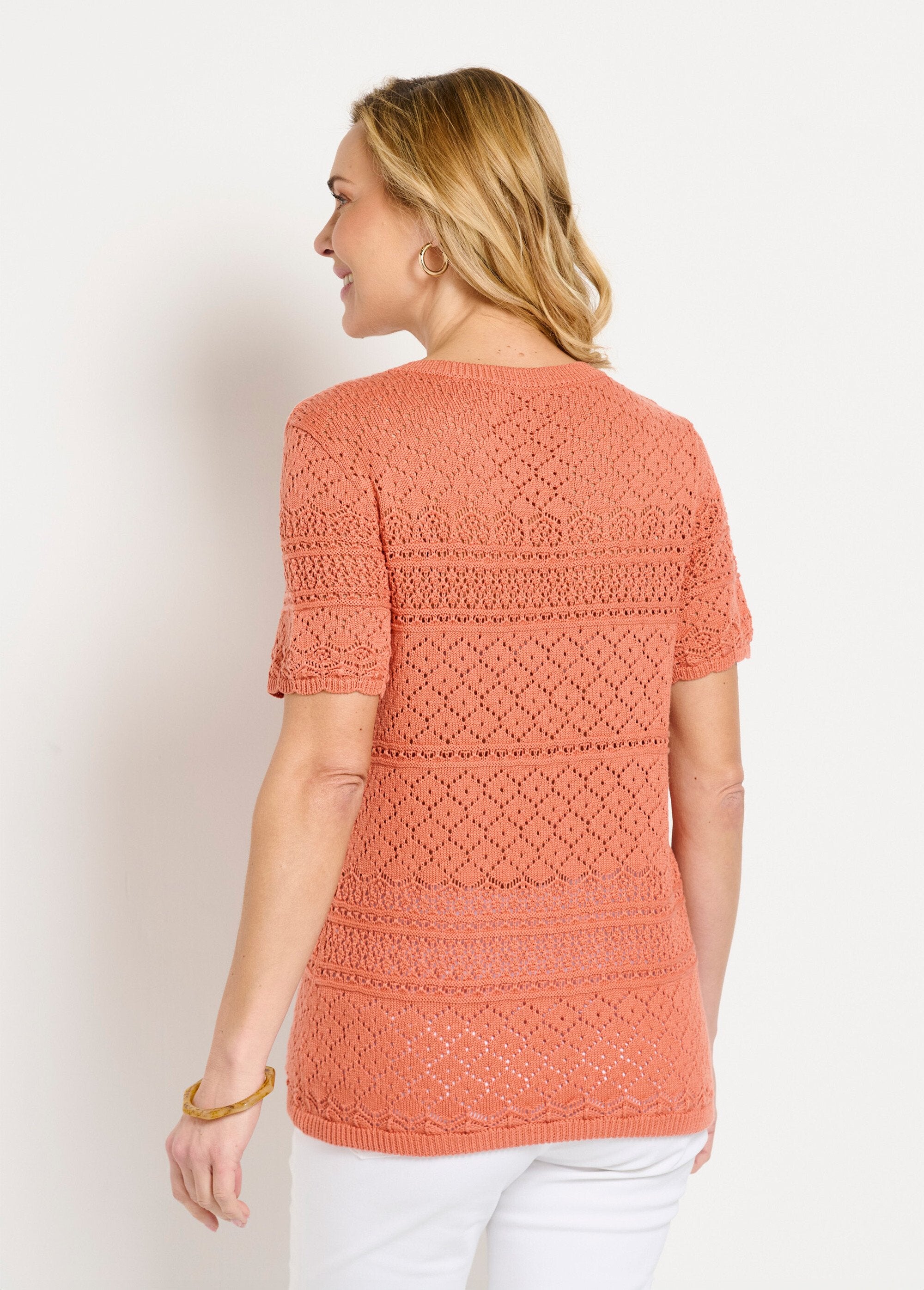Short-sleeved,_openwork,_round-neck_blouse_sweater_Spicy_DO1_slim