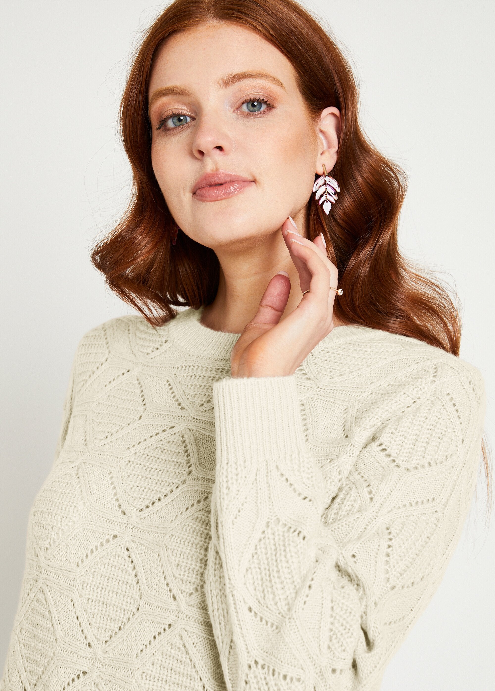 Plain_mid-length_tunic_sweater_with_openwork_knit_round_neck_Ecru_DE1_slim