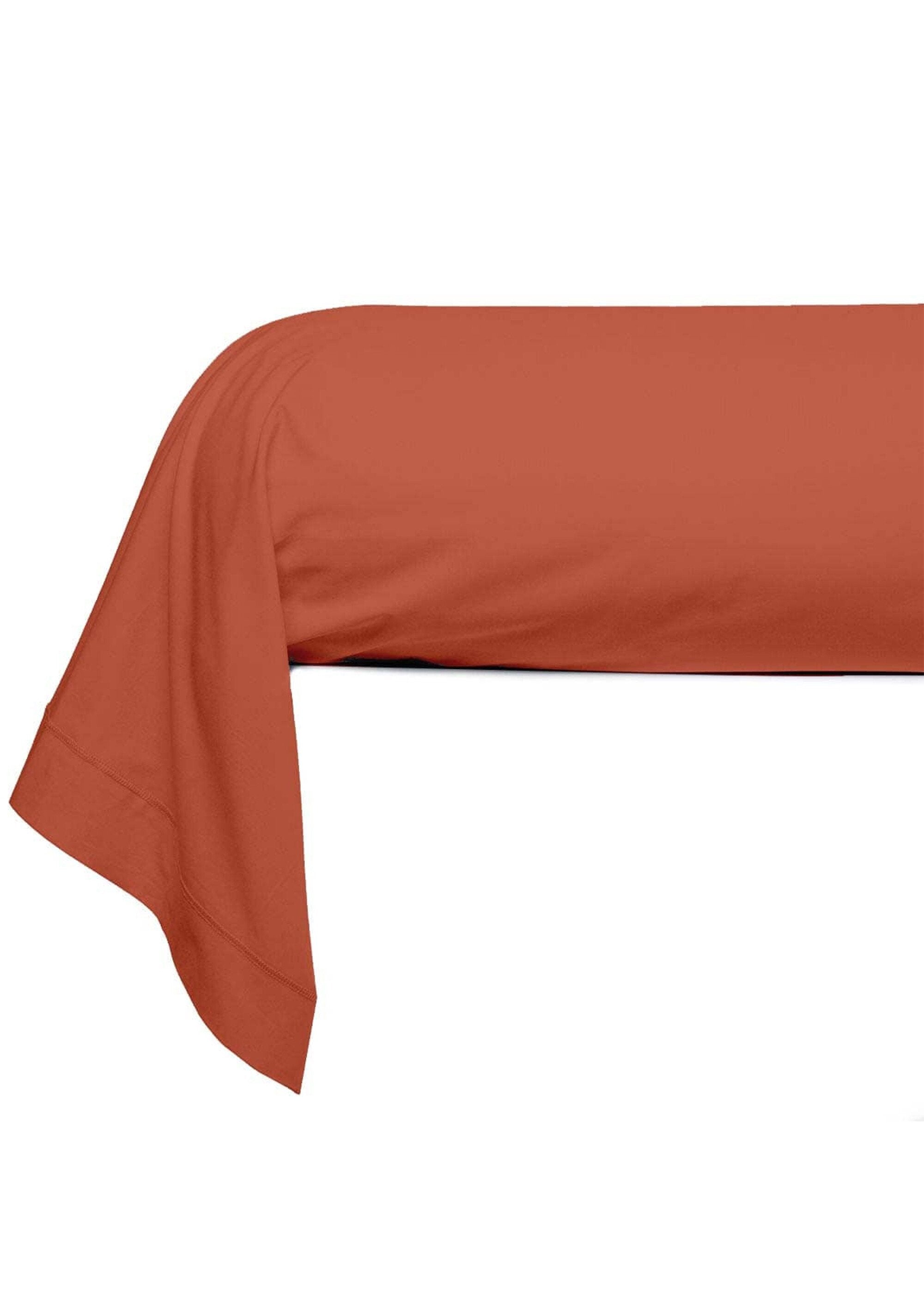 Plain_cotton_percale_pillowcase_Terracotta_FA2_slim
