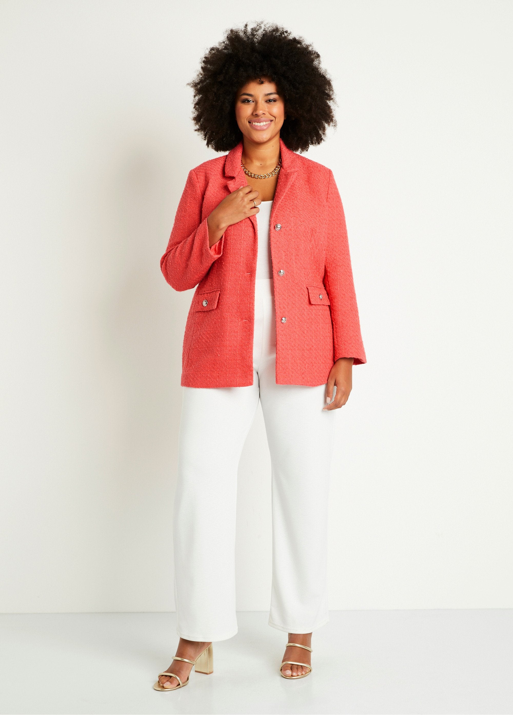 Straight_buttoned_jacket_in_basket_weave_fabric_with_tailored_collar_Coral_SF1_curvy