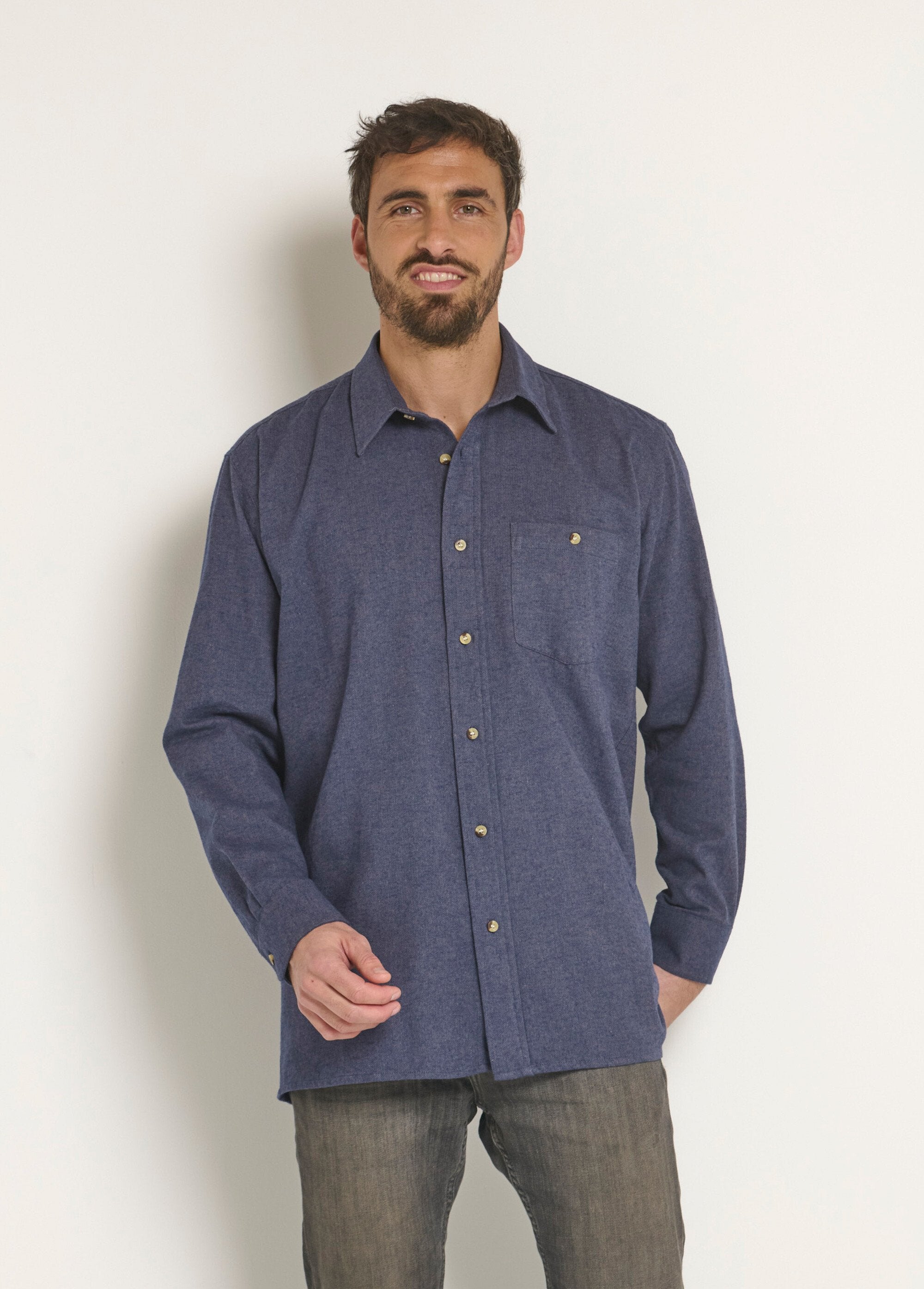 Plain_warm_flannel_shirt_Marine_FA1_slim