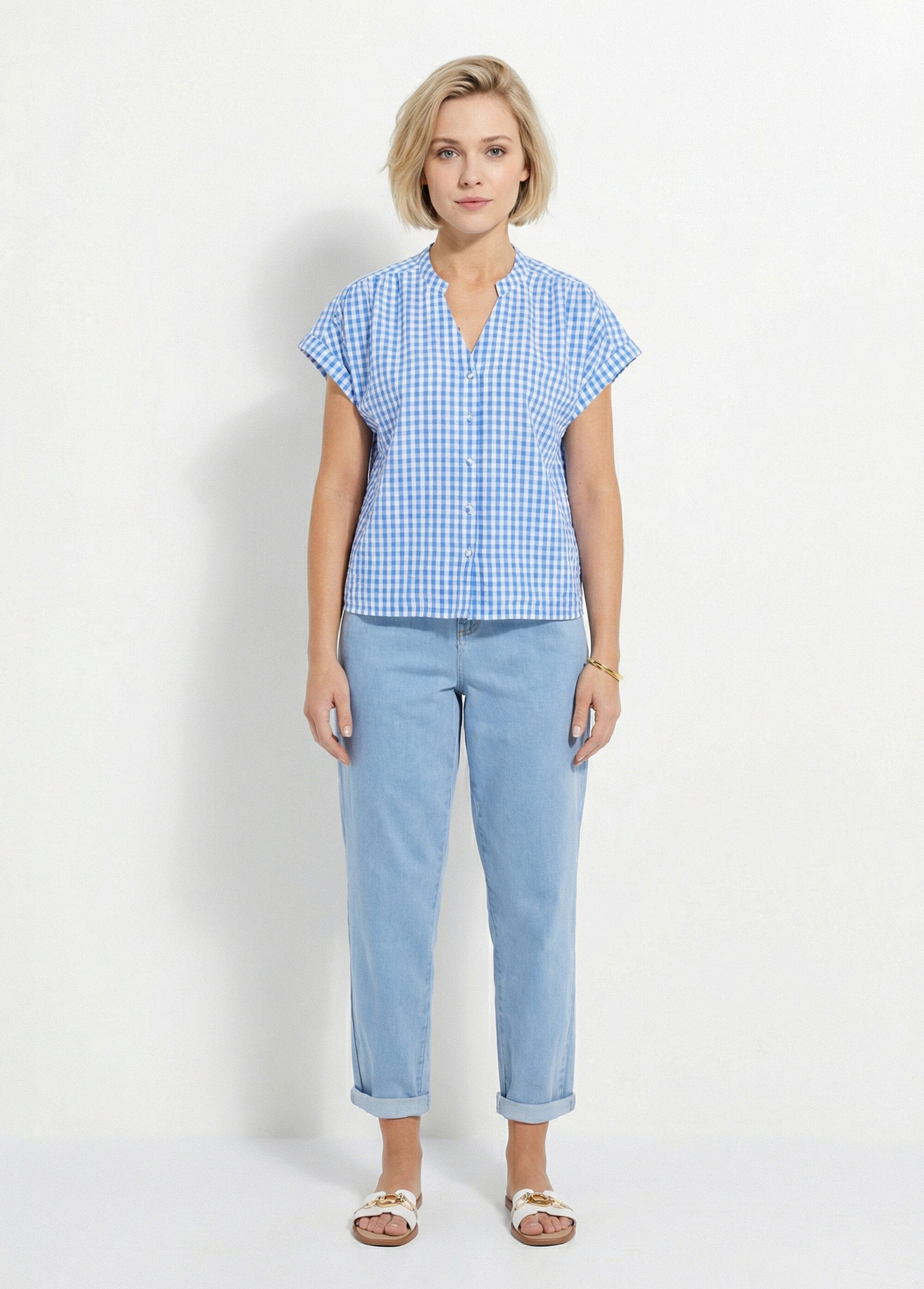 Short-sleeve_kimono_plaid_blouse_White_and_blue_SF1_slim