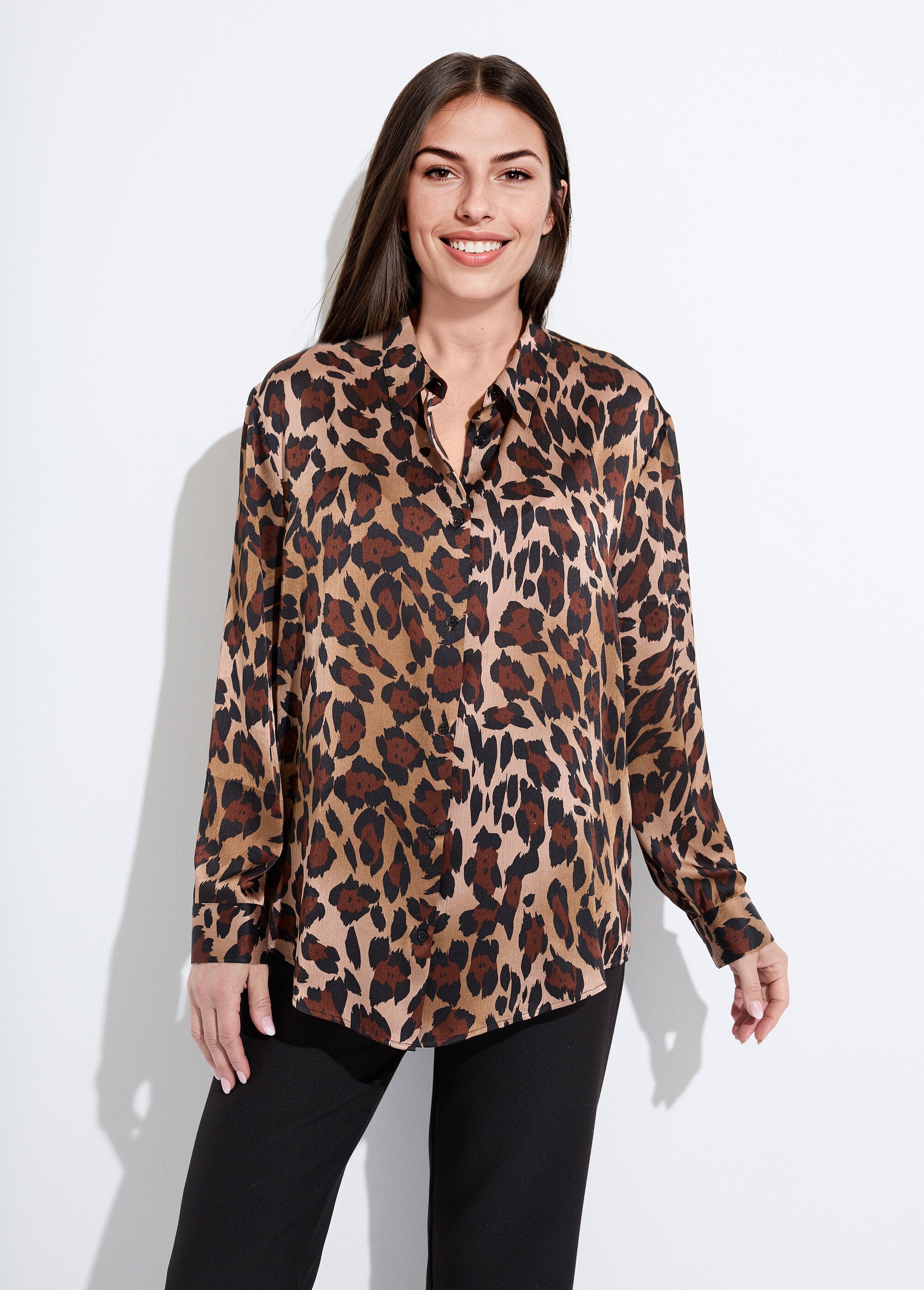 Long_sleeve_satin_button-down_blouse_Brown_print_FA1_slim