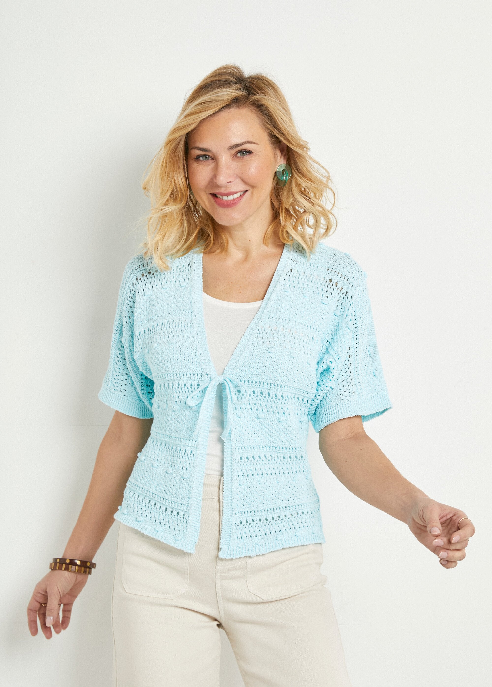 Short_openwork_V-neck_tie-up_vest_with_short_sleeves_Aqua_FA1_slim