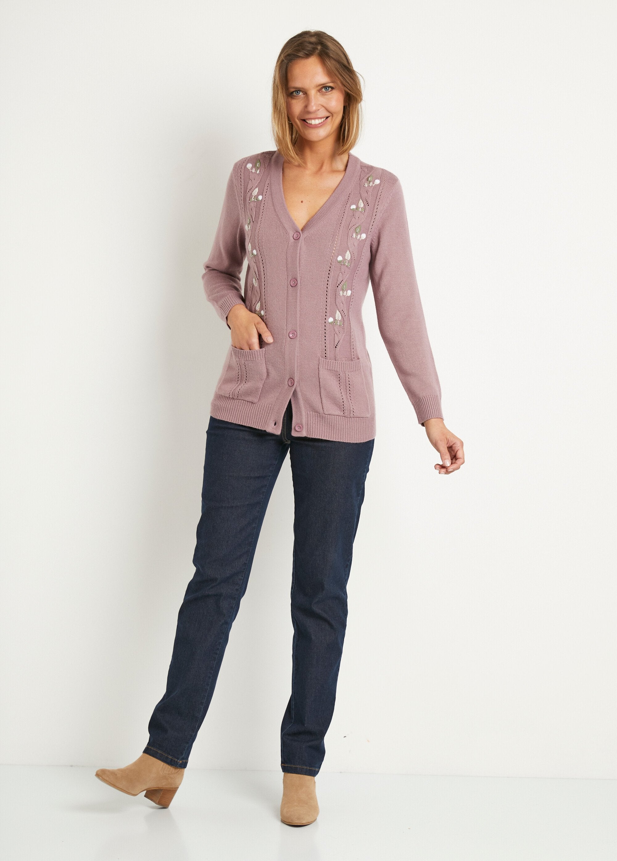 V-neck_beaded_embroidered_buttoned_long_cardigan_Cyclamen_SF1_slim