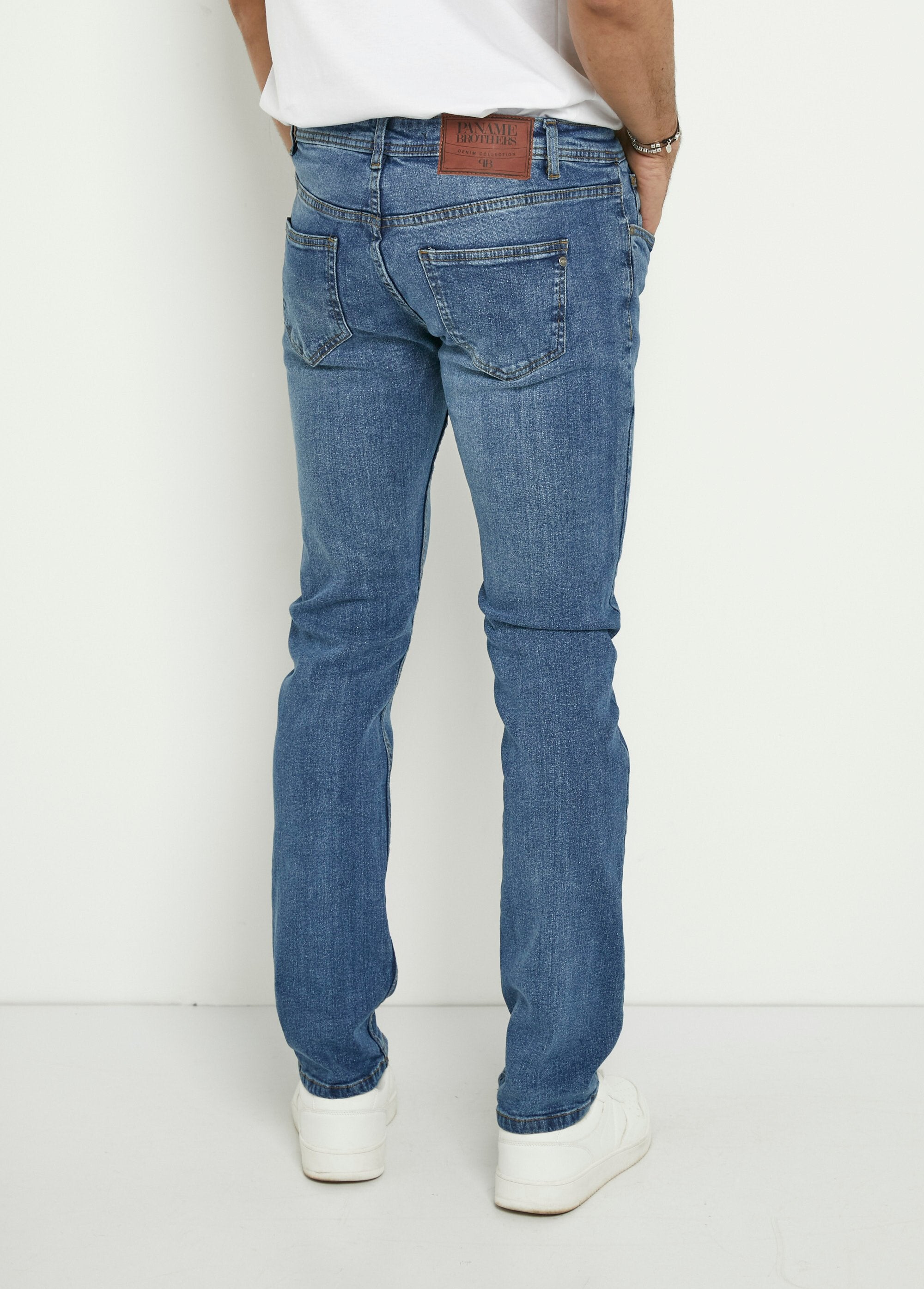 5-pocket_straight-cut,_stretchy_jeans_Blue_stone_DO1_slim