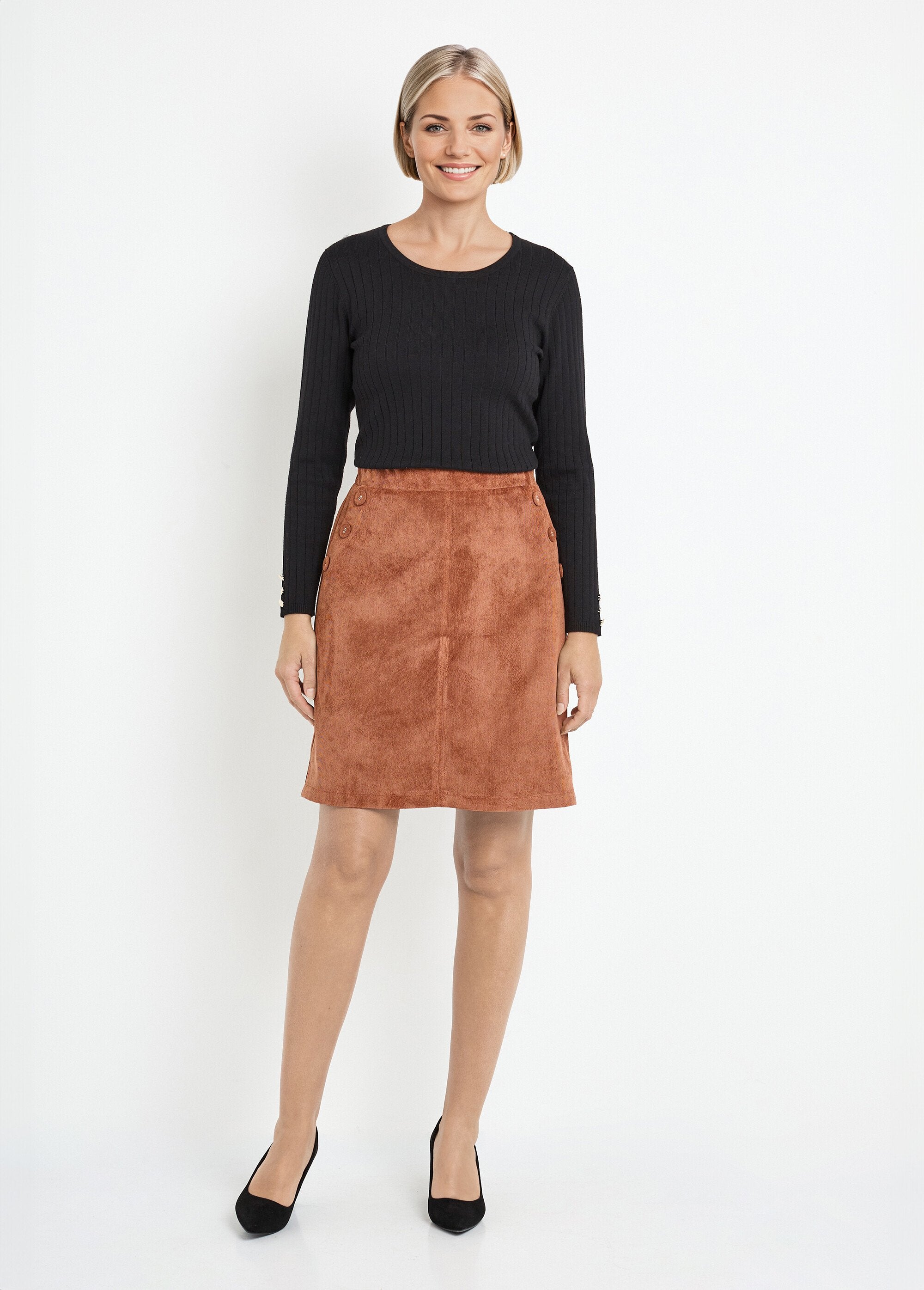 Short,_straight_corduroy_skirt_with_a_semi-elasticated_waistband_Brown_SF1_slim