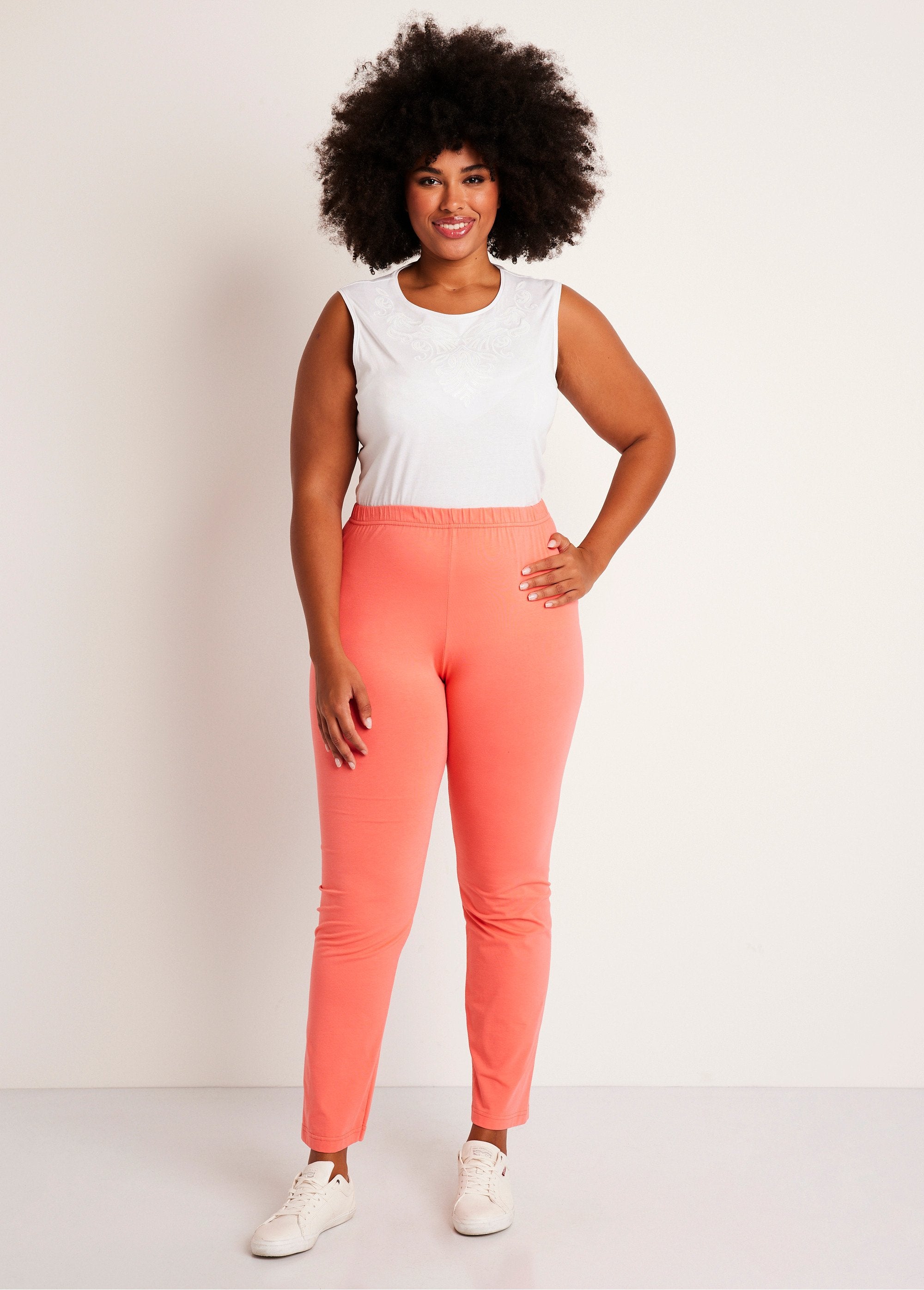 Cotton_jersey_elasticated_waist_leggings_Coral_SF1_curvy