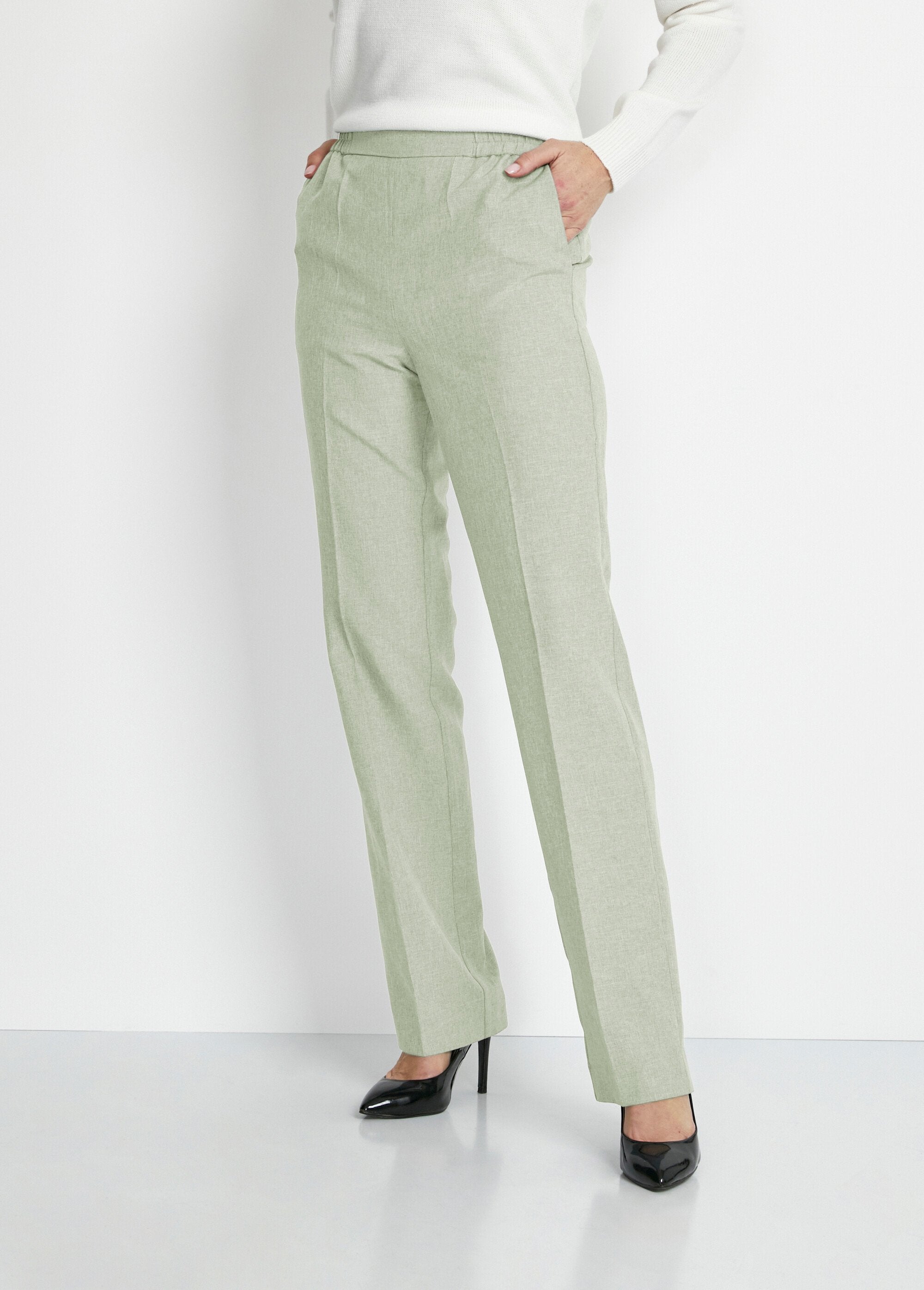 Straight_pants_with_semi-elasticated_waistband_Almond_green_FA1_slim