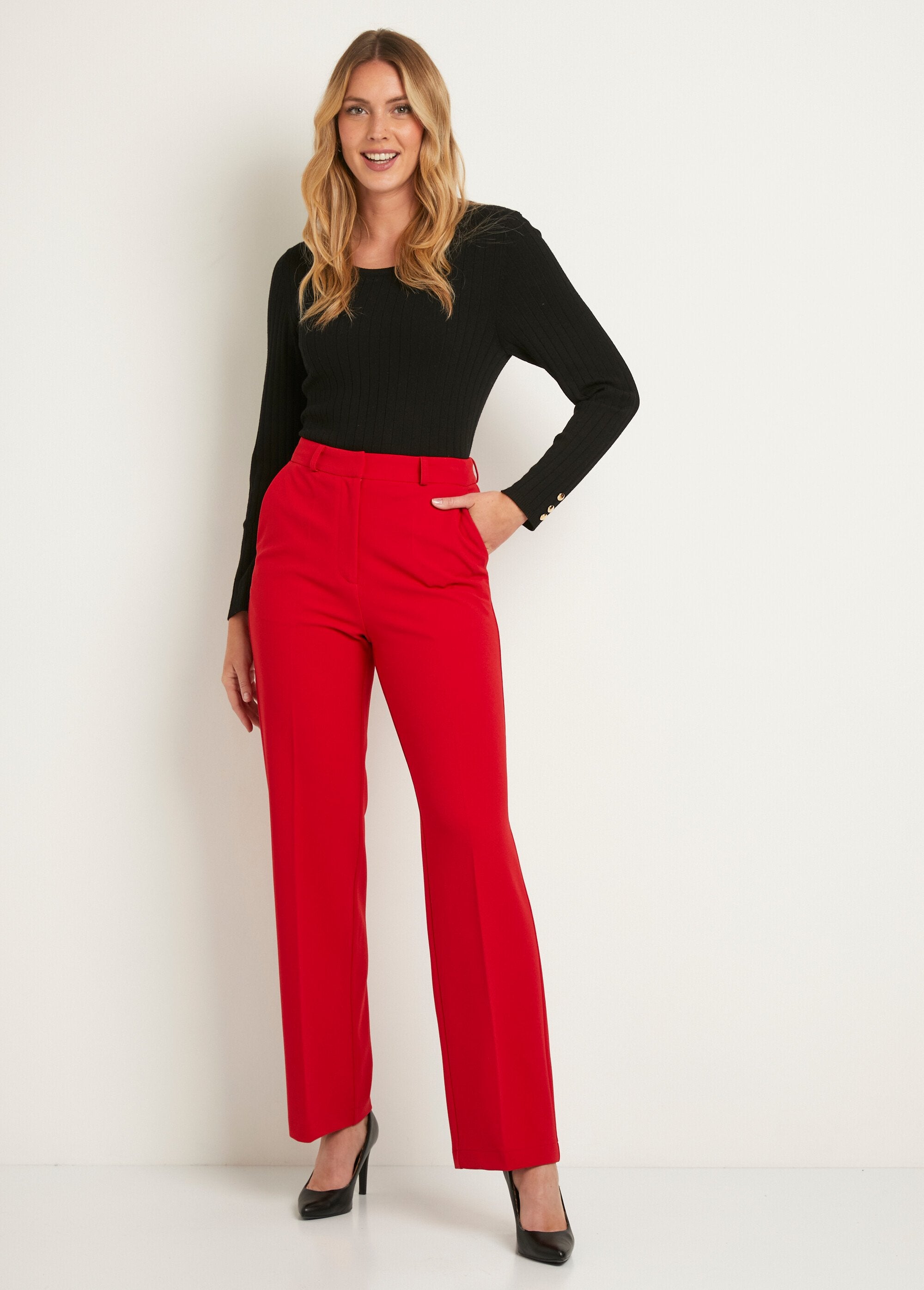 Wide-leg_fluid_pants_in_plain_stretch_knit_Red_SF1_slim