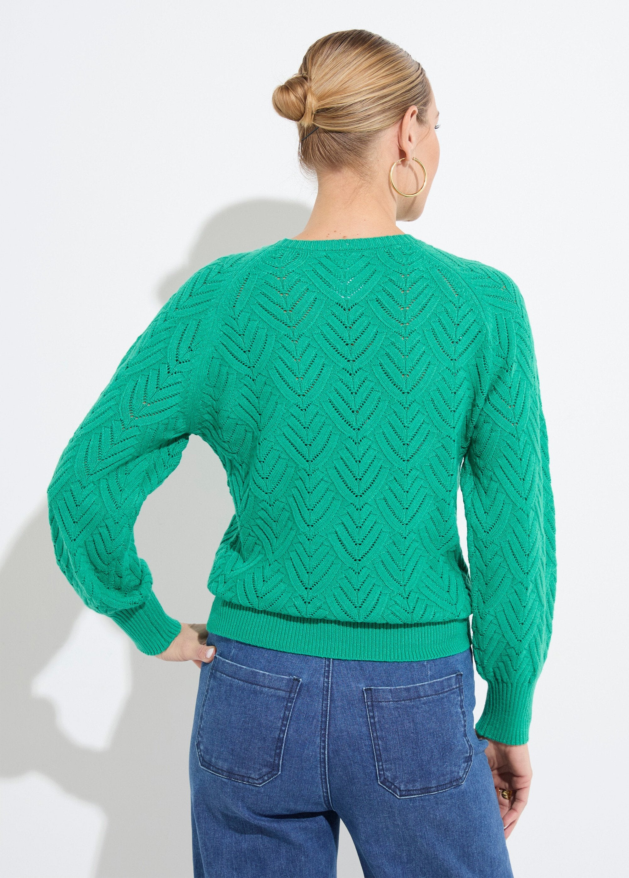 Pull_doux_court_col_rond_uni_ajouré_Vert_DO1_slim