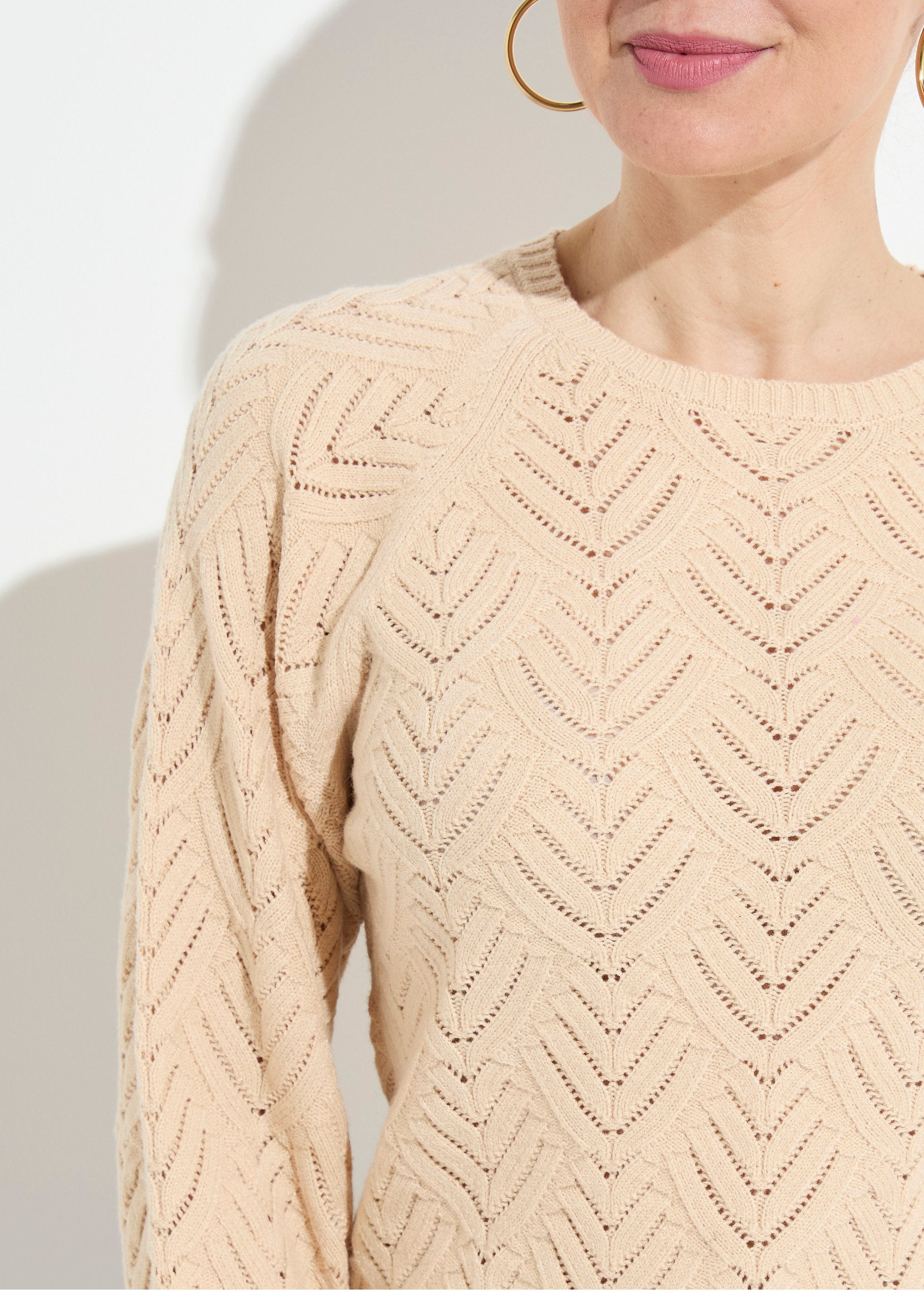 Pull_doux_court_col_rond_uni_ajouré_Beige_DE1_slim