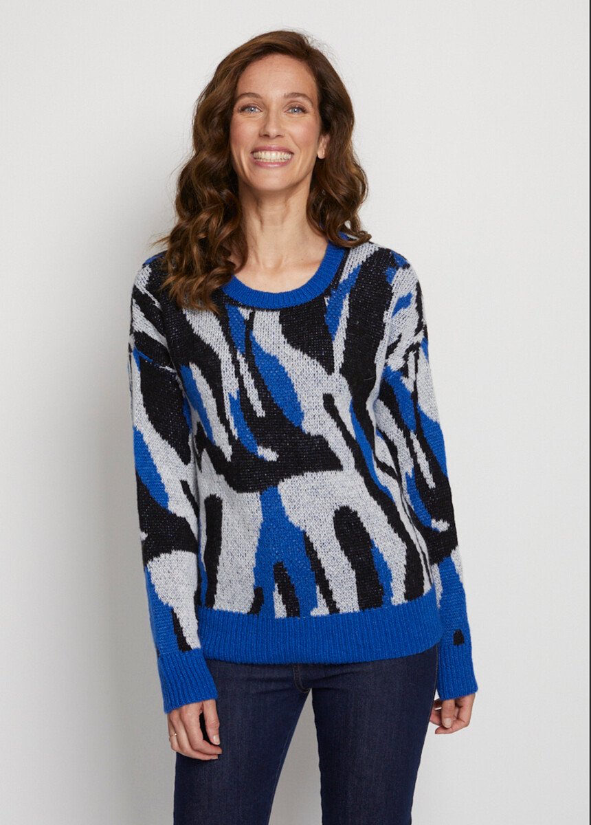 Pull_doux_jacquard_maille_poilue_Bleu_et_noir_FA1_slim