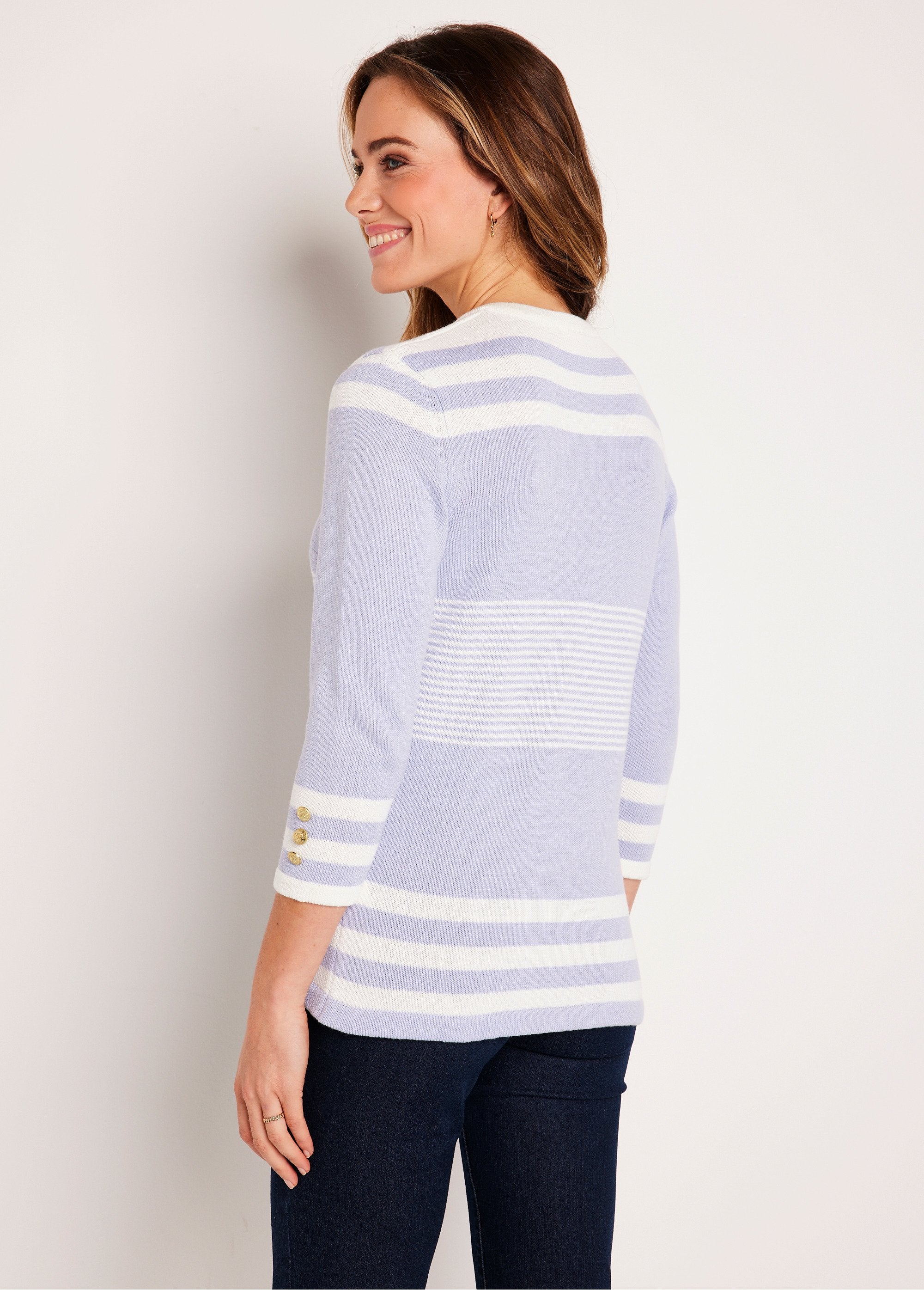 Striped_cotton_3/4_sleeve_sweater_Silver_and_white_DO1_slim