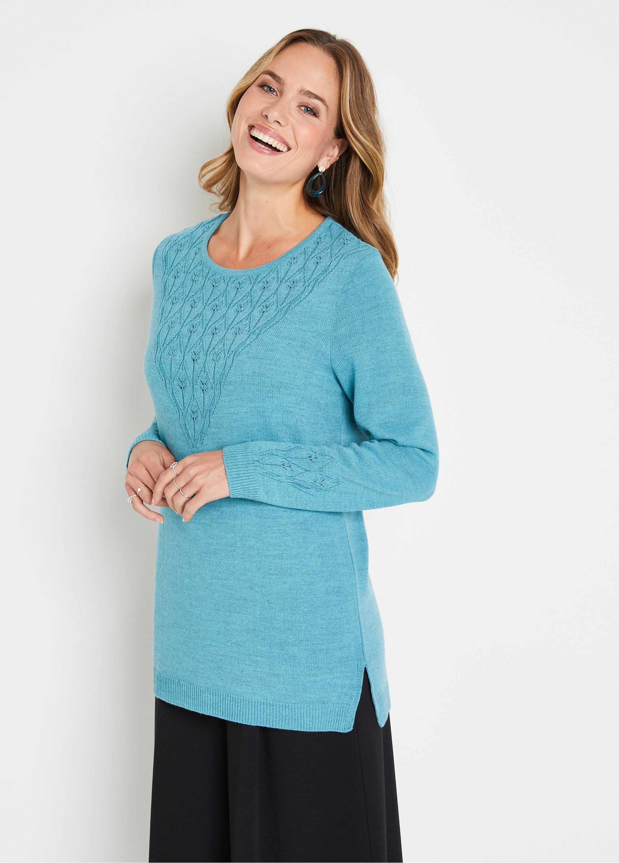 Mottled_openwork_round-neck_tunic_sweater_Aqua_FA1_slim