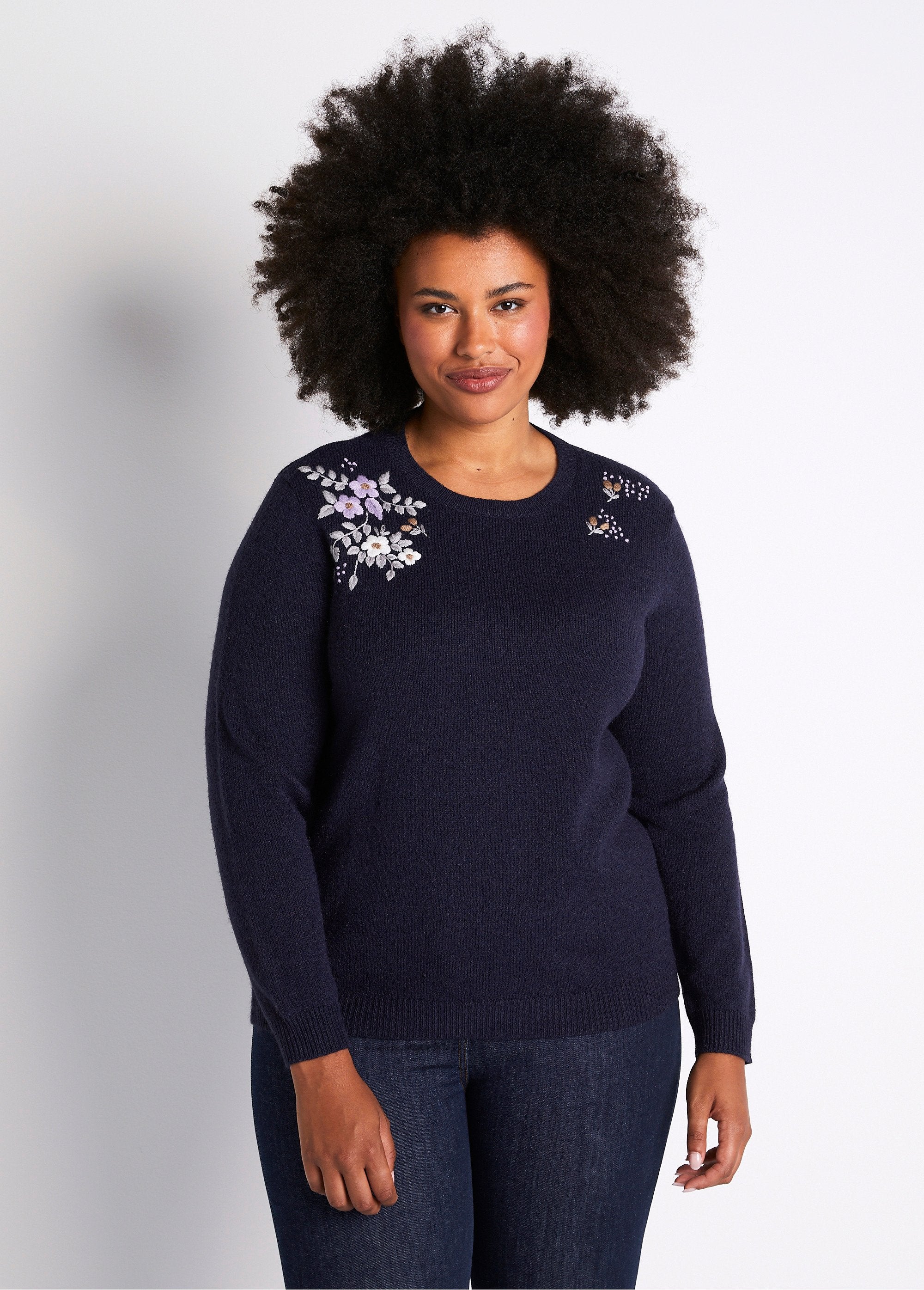 Soft_plain_embroidered_round_neck_long_sleeve_sweater_Marine_FA1_curvy