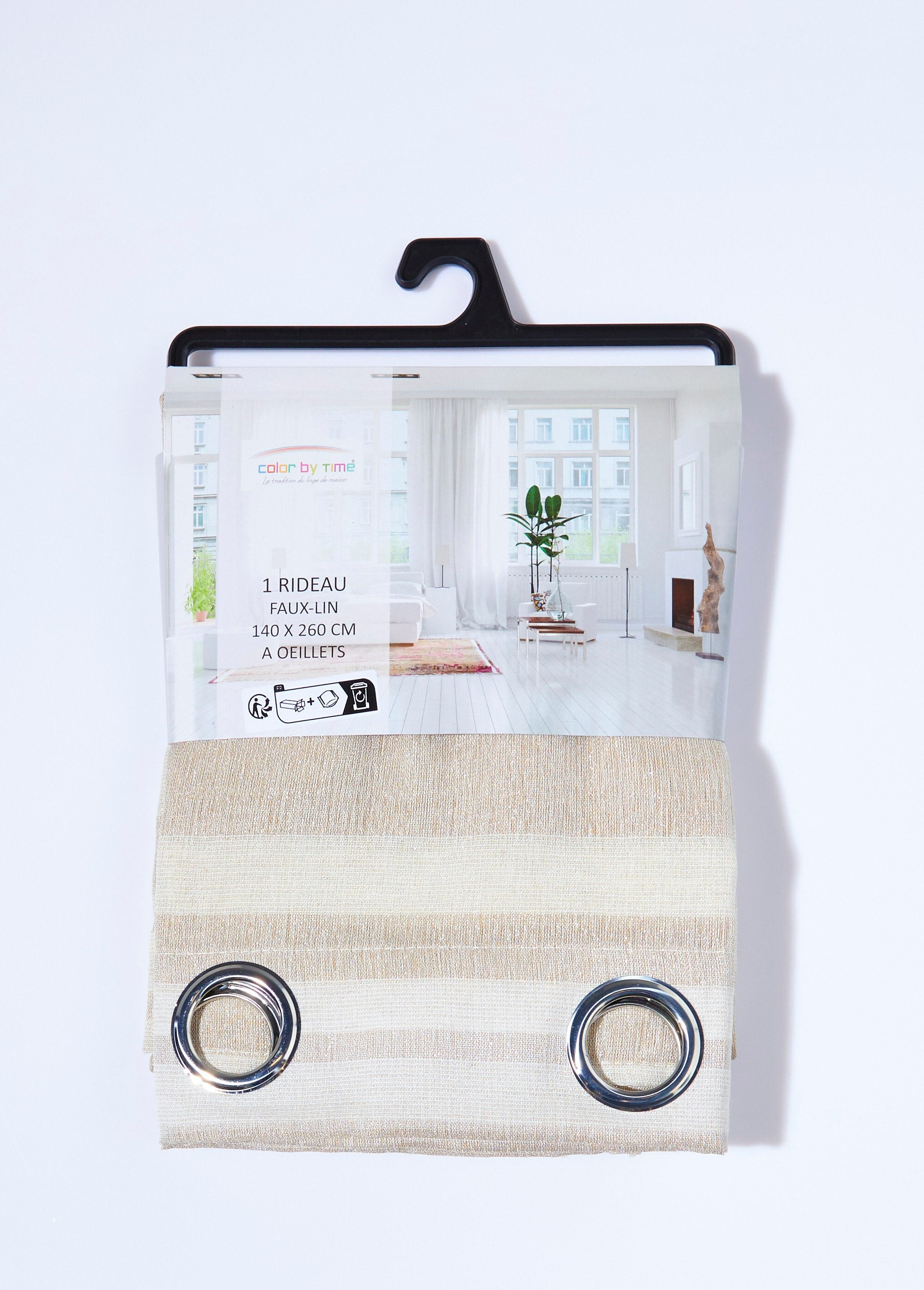 One-panel_curtain,_light_and_shiny_stripes_Beige_stripe_DE2_slim