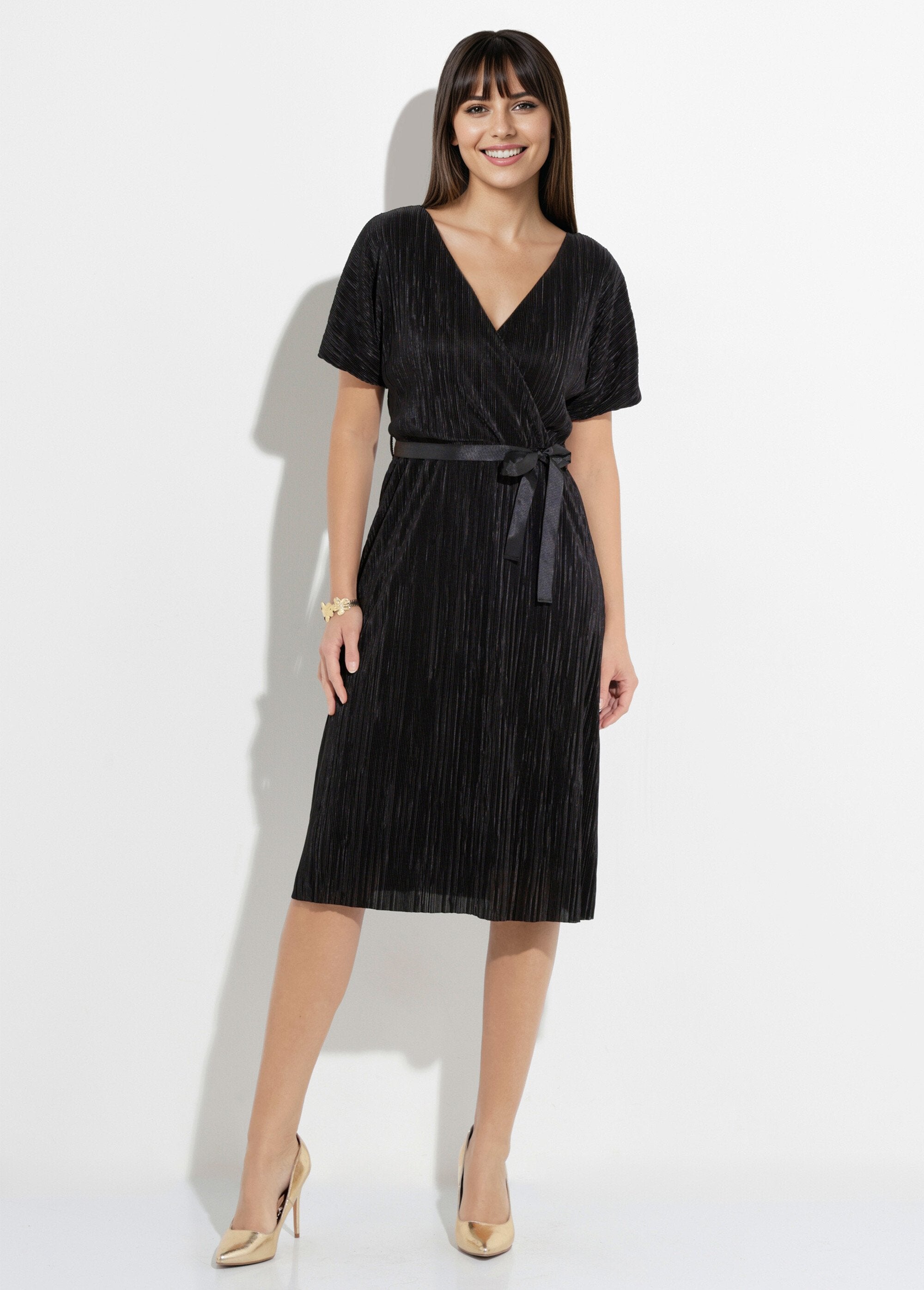 Chic_pleated_dress_with_a_sweetheart_neckline_Black_FA1_slim