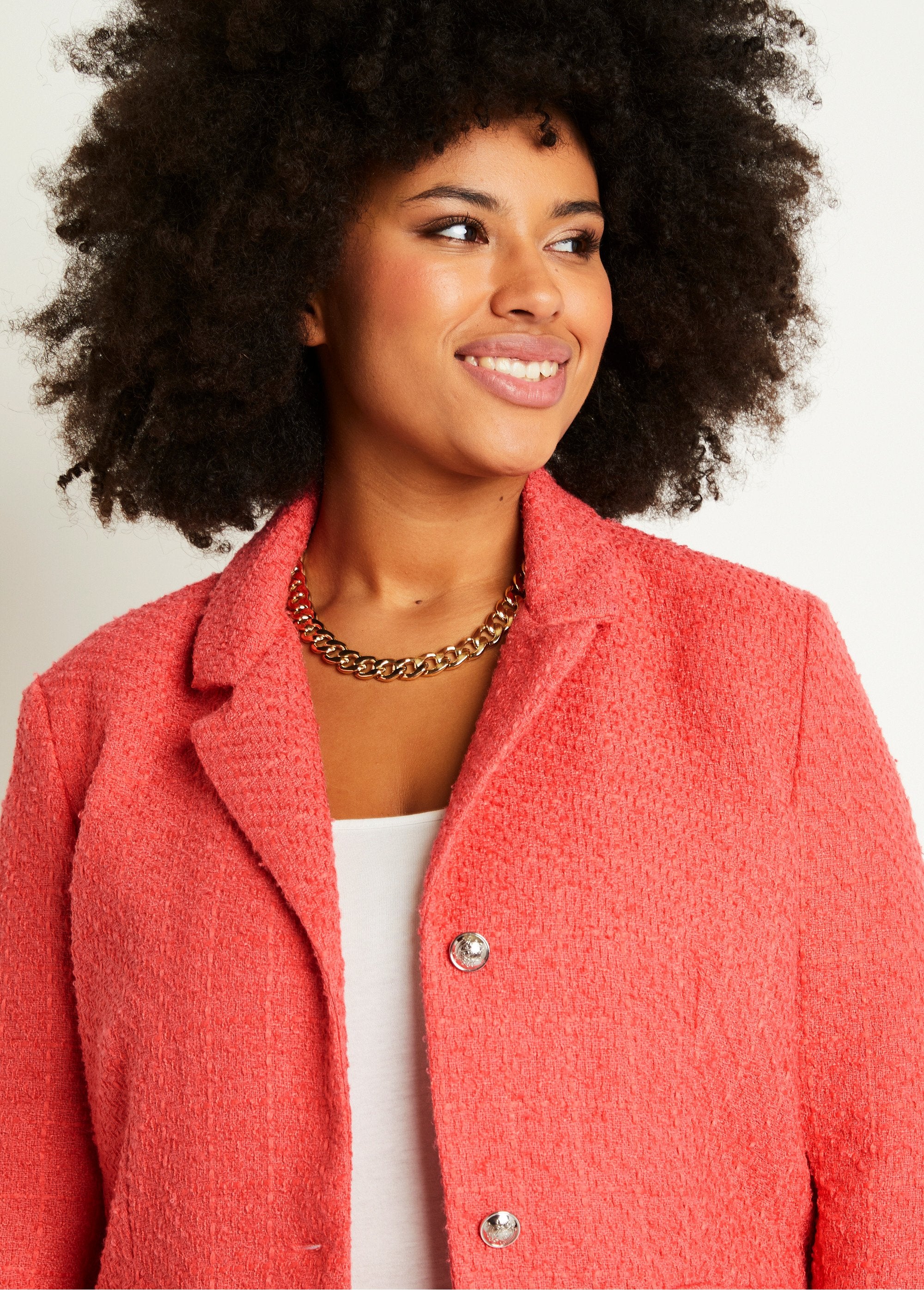 Straight_buttoned_jacket_in_basket_weave_fabric_with_tailored_collar_Coral_DE1_curvy