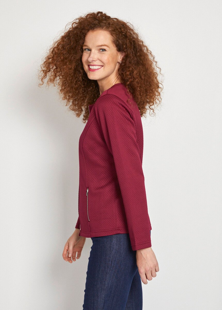 Collarless_fitted_jacket_Plum_DR1_slim